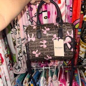 Juicy Couture Black and Pink Bow Satchel